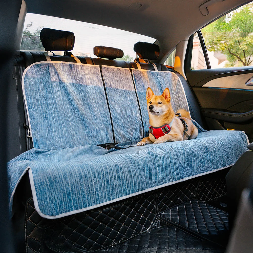 Waterproof Striped Chenille Pet Car Seat Protector Dog Car Seat Cover-Road Safer