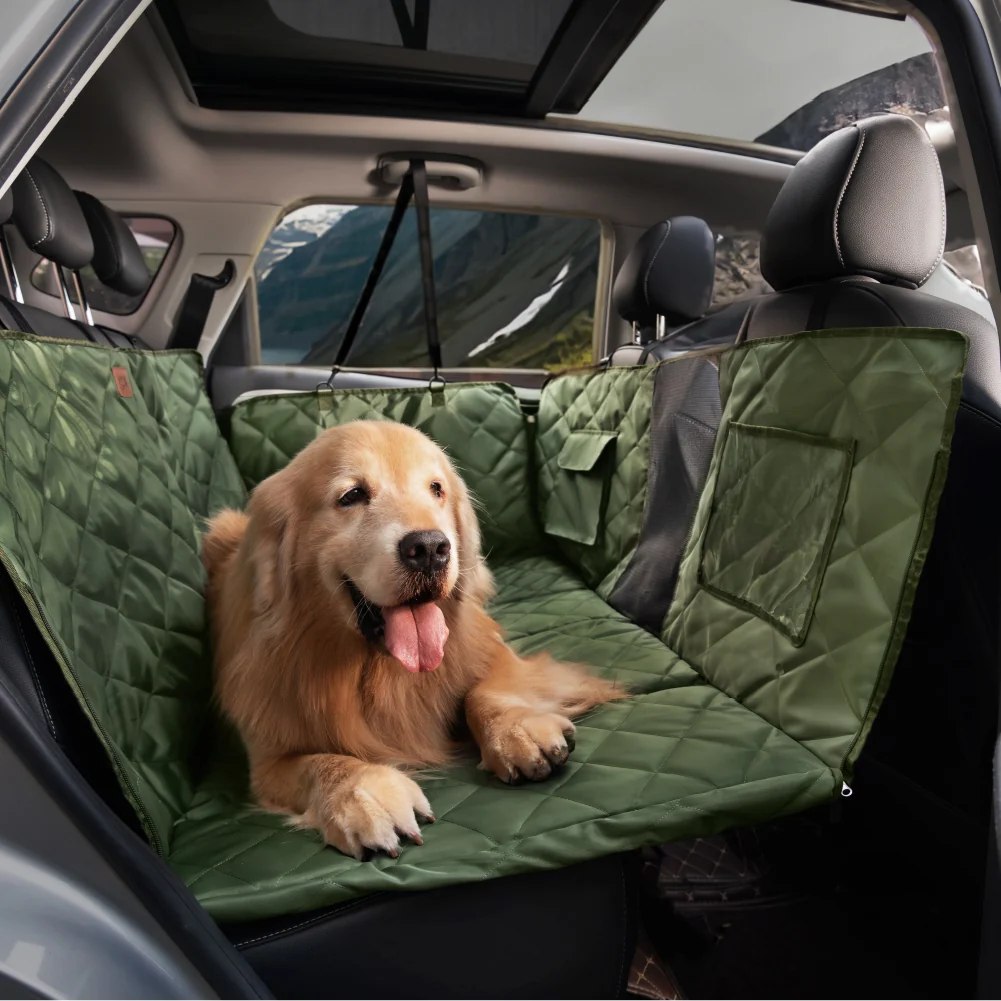 Extra-Large Full Coverage Dog Back Seat Cover Dog Hammock for Car - Ideal for Travel & Camping
