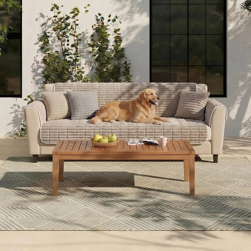 Waterproof One-Piece Cozy Flannel Sofa Protection Non-Slip Outdoor Couch Cover