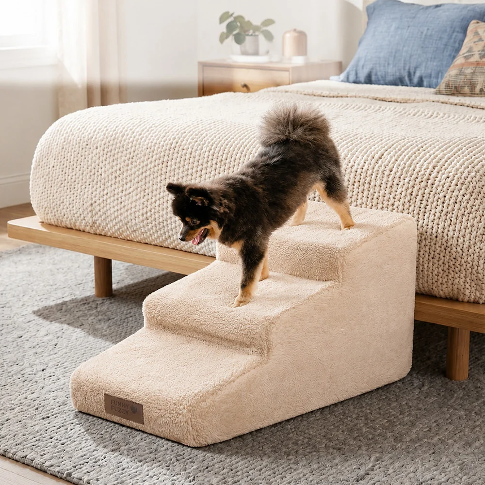 Climbing Aid for Bed and Couch Access Joint Protection Soft Dog Ramp Stairs for Bed