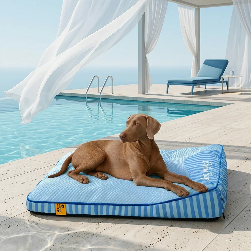 Extra Large Cooling Washable Rectangle Orthopedic Outdoor Dog Bed