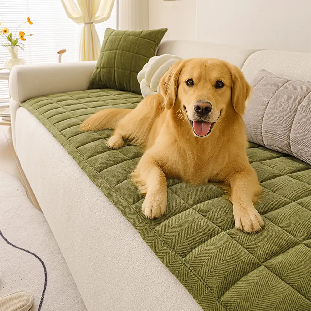 Herringbone Chenille Elegant Breathable Sofa Decoration One-Piece Non-slip Couch Cover