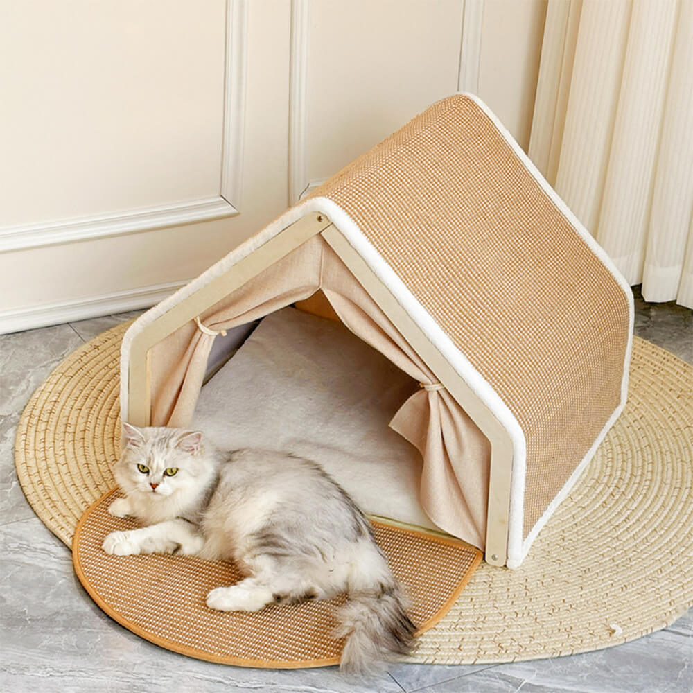All-in-One Cat Tent with Scratching Roof and Cozy Sleeping Area - Image 8
