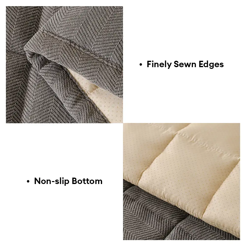 Herringbone Chenille Elegant Breathable Sofa Decoration One-Piece Non-slip Couch Cover - Image 3