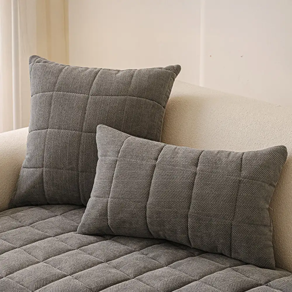 Herringbone Chenille Elegant Breathable Sofa Decoration One-Piece Non-slip Couch Cover - Image 8