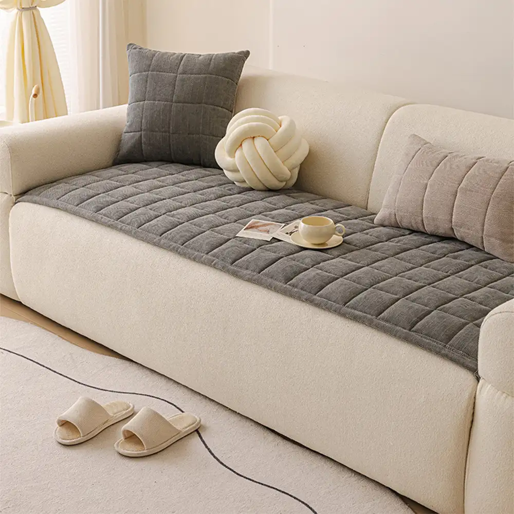 Herringbone Chenille Elegant Breathable Sofa Decoration One-Piece Non-slip Couch Cover - Image 9