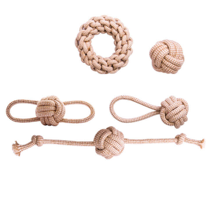 Linen Cotton Rope Toy Set Teeth Cleaning Interactive Chew Dog Toy - Image 2