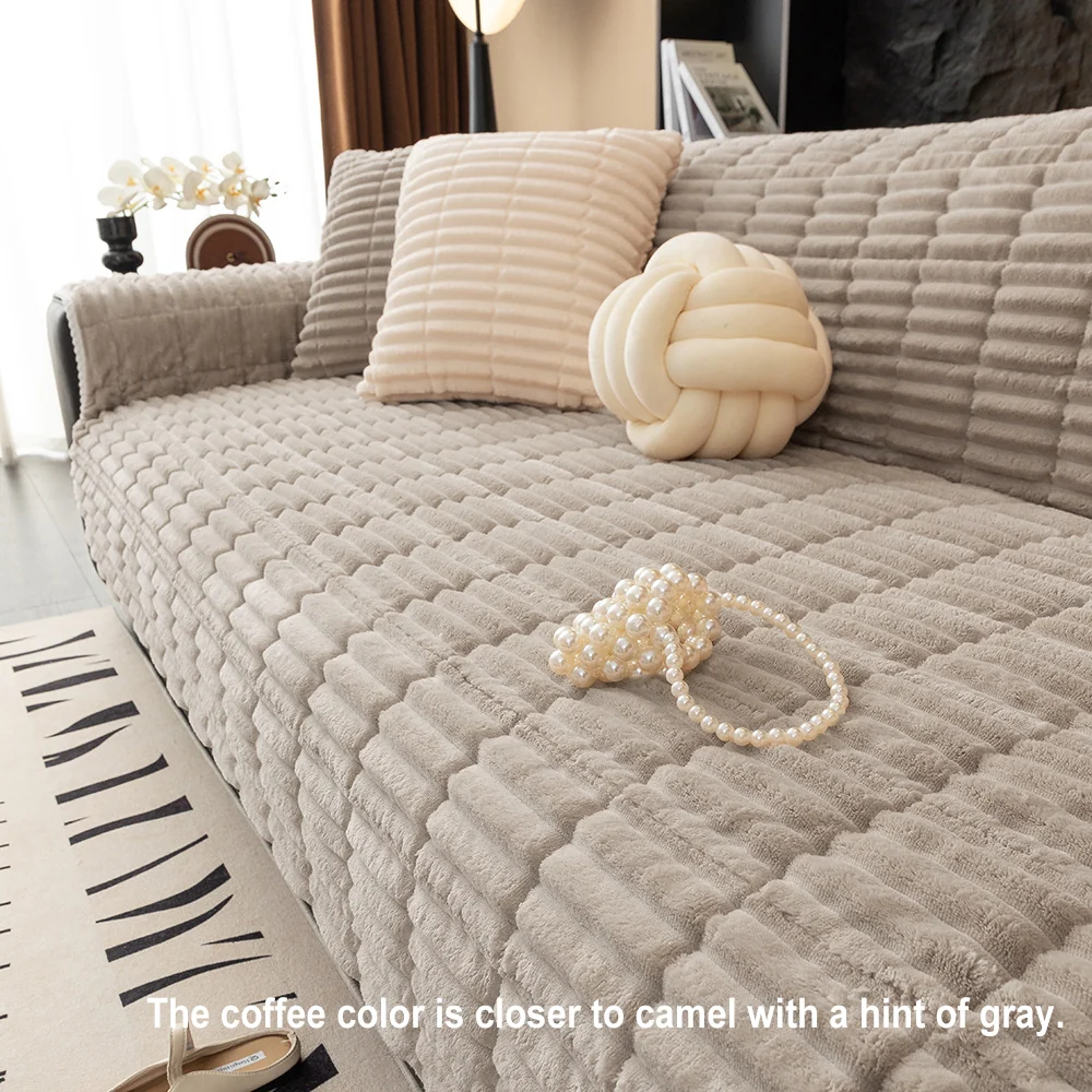 One-Piece Cozy Flannel Sofa Protection Non-Slip Waterproof Sectional Couch Cover - Image 11