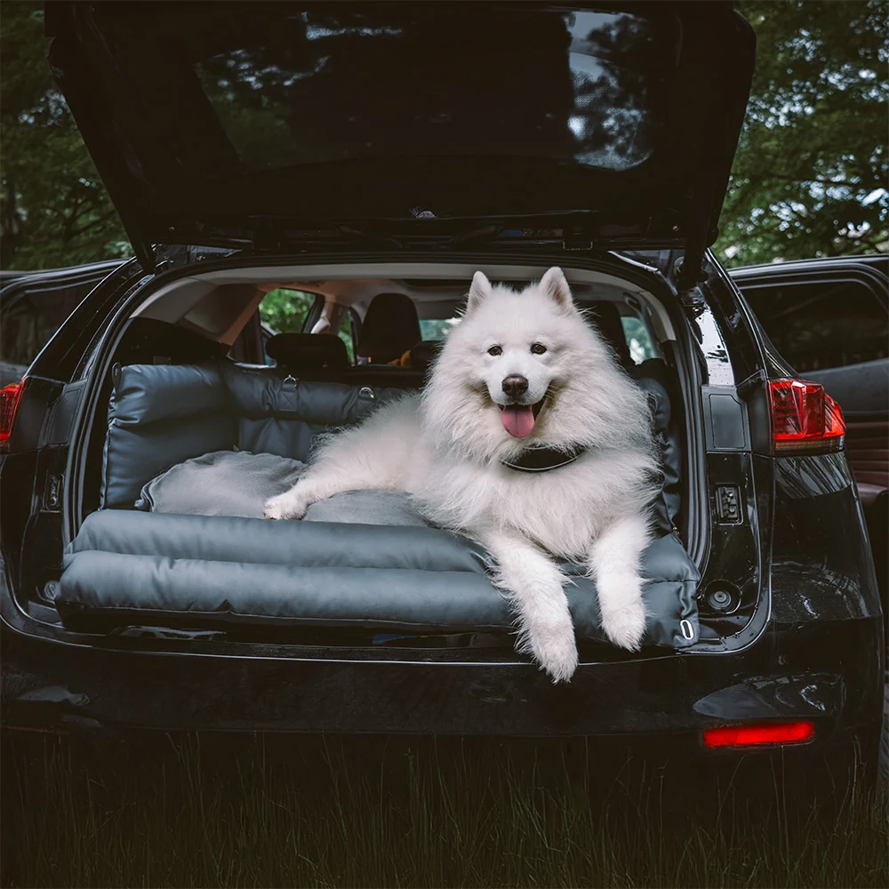 Large Deluxe Faux Leather Dog Car Seat Booster Bed - Urban Voyager - Image 14