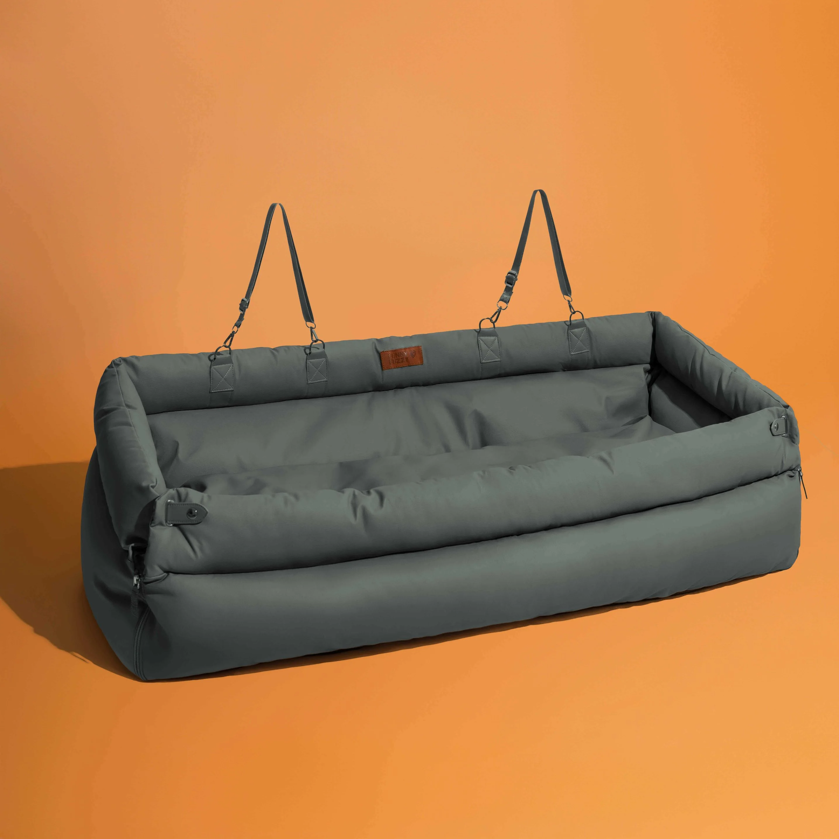 Large Deluxe Faux Leather Dog Car Seat Booster Bed - Urban Voyager - Image 18