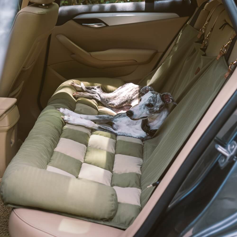Travel Bolster Safety Back Seat Large Dog Car Seat Bed - Chessboard Lounge - Image 9