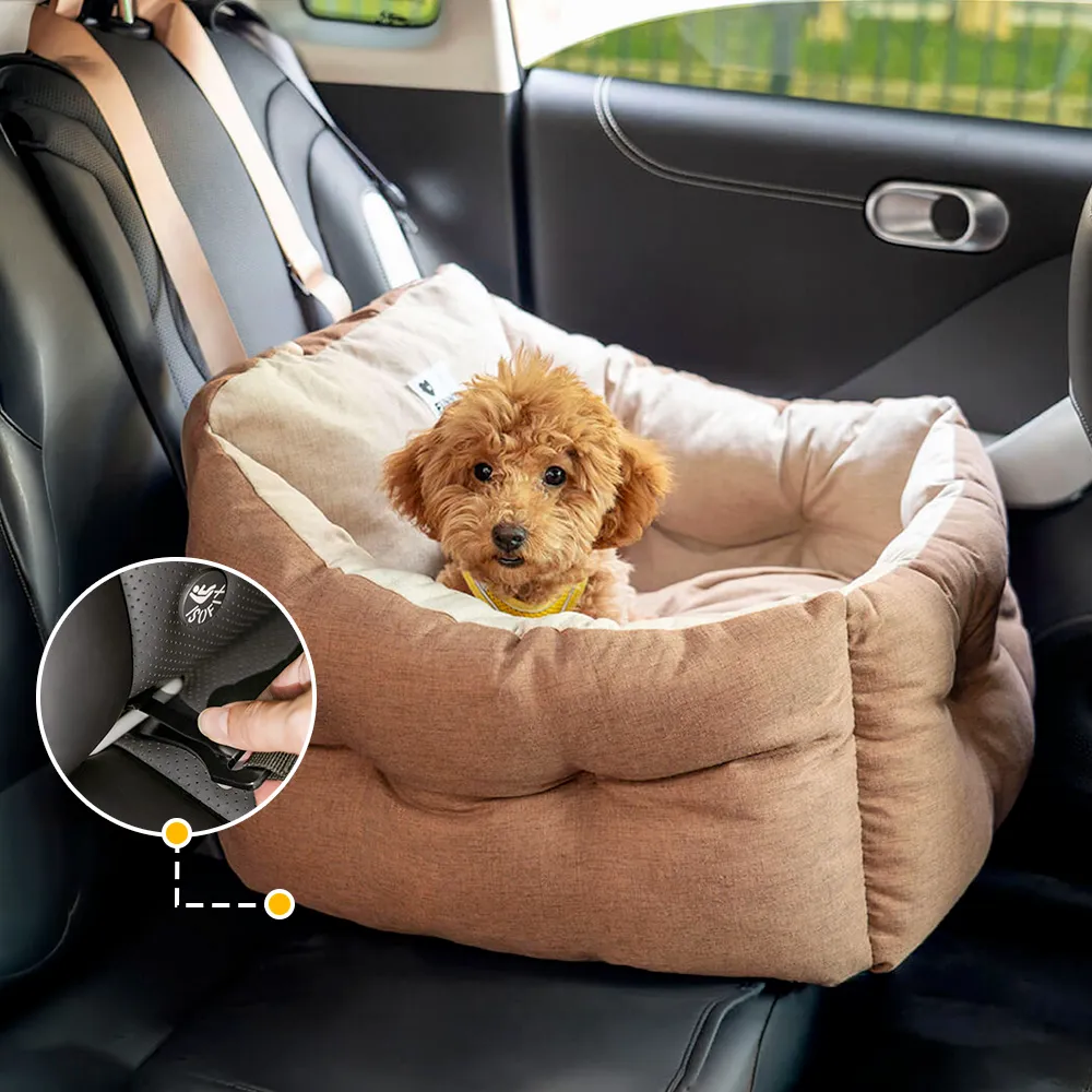Waterproof ISOFIX Elevated & Thickened Dog Car Seat Bed with LATCH System