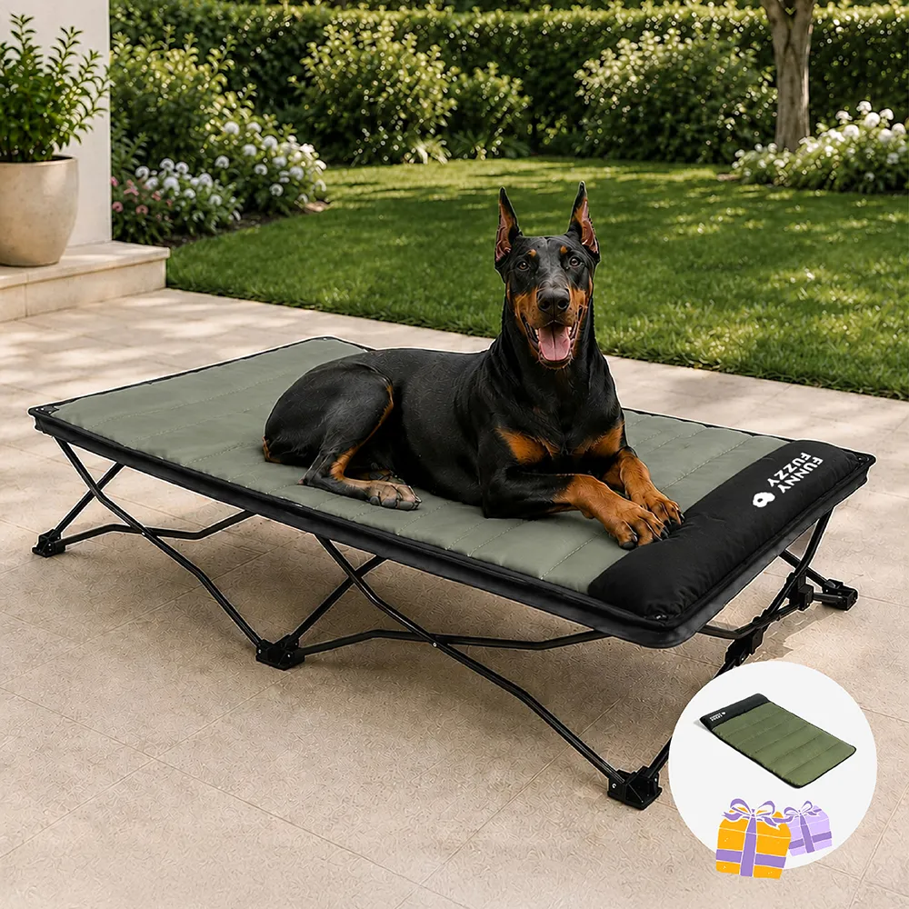 Foldable Elevated Dog Bed With Waterproof Mat-Urban Roaming
